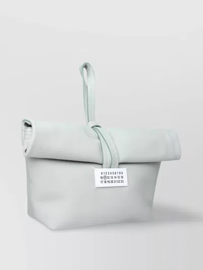 Maison Margiela Green Anise Leather Clutch In White