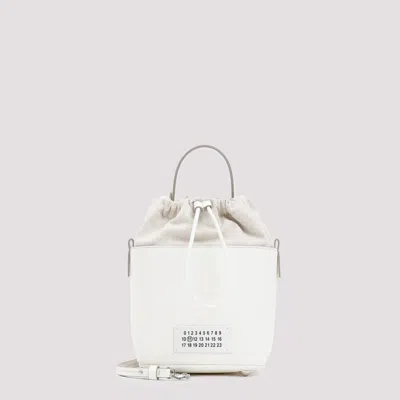 Maison Margiela Mm11 Textured Leather Mini Bucket Bag In Blue