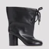 Maison Margiela Drawstring Ankle Tabi Boots Black In Black