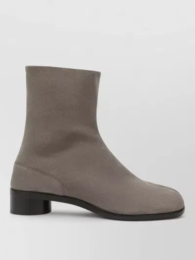 Maison Margiela Ankle Boots Block Heel Rounded Toe In Gray