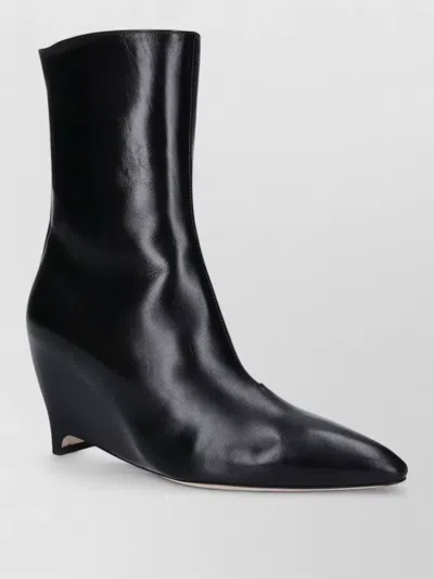 Maison Margiela Ankle Boots Pointed Toe Wedge Heel In Black