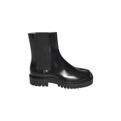 Maison Margiela Ankle-high Split-toe Chelsea Boots In Smooth Leather In Multi