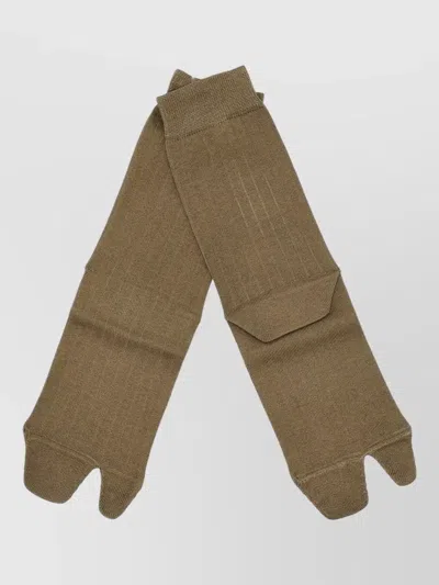 Maison Margiela Ankle Length Ribbed Toe Separation Loungewear In Neutral