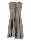 Maison Margiela Sleeveless Asymmetric Hem Textured Dress In Brown