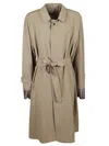 Maison Margiela Trench Coat With Wide Collar In Stone