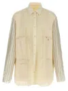 Maison Margiela Panelled Shirt Jacket In Beige