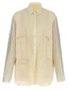Maison Margiela Panelled Shirt Jacket In Beige