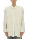 Maison Margiela Panelled Shirt Jacket In Ivory