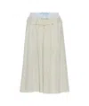 Maison Margiela Viscose Midi Skirt With Contrasting Waistband