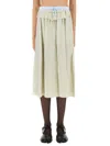 Maison Margiela Viscose Midi Skirt With Contrasting Waistband