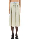 Maison Margiela Viscose Midi Skirt With Contrasting Waistband
