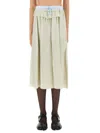 Maison Margiela Viscose Midi Skirt With Contrasting Waistband