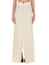Maison Margiela Beige 'anonymity Of The Lining' Denim Maxi Skirt In Beige