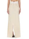 Maison Margiela Beige 'anonymity Of The Lining' Denim Maxi Skirt In Beige