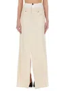 Maison Margiela Beige 'anonymity Of The Lining' Denim Maxi Skirt In Beige
