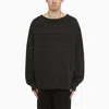 Maison Margiela Anthracite Grey Oversized Cotton Sweatshirt In Black