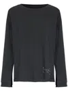 Maison Margiela Anthracite Grey Sweatshirt With Stamp Logo Print In Black