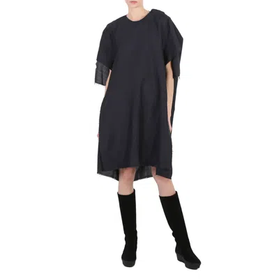 Maison Margiela Anthracite Mohair Wool Raw-cut Oversize Dress In Black