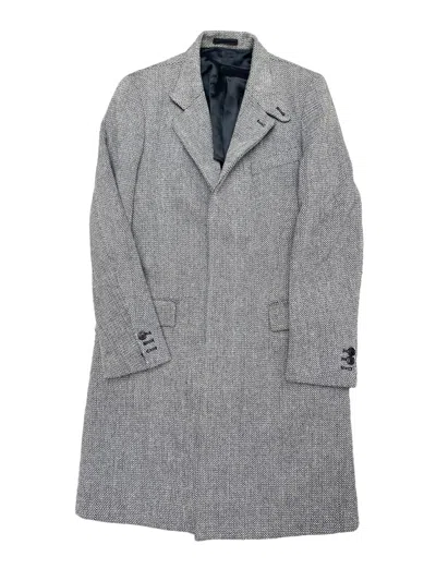 Pre-owned Maison Margiela Archive Fw 2004 Grey / Black Herringbone Long Coat In Black Grey