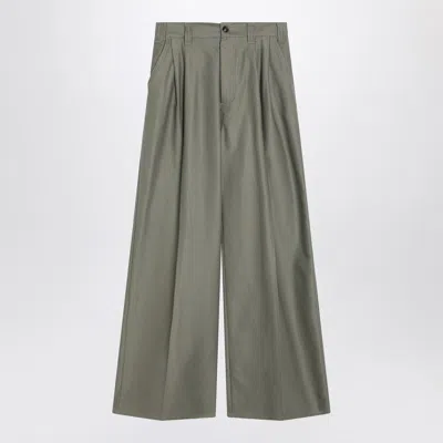 Maison Margiela Army Green Cotton Wide-leg Pant