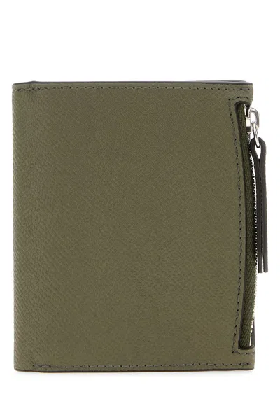 MAISON MARGIELA PORTAFOGLIO IN PELLE VERDE MILITARE  UOMO