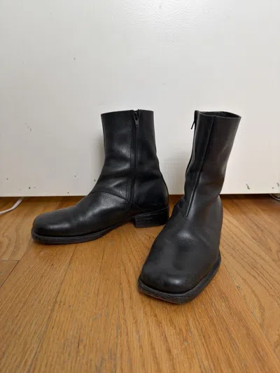 Pre-owned Maison Margiela Artisanal Square-toe Boots C. 2002 In Black