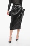 Maison Margiela Asimmetryc Longuette Skirt With Bows In Black