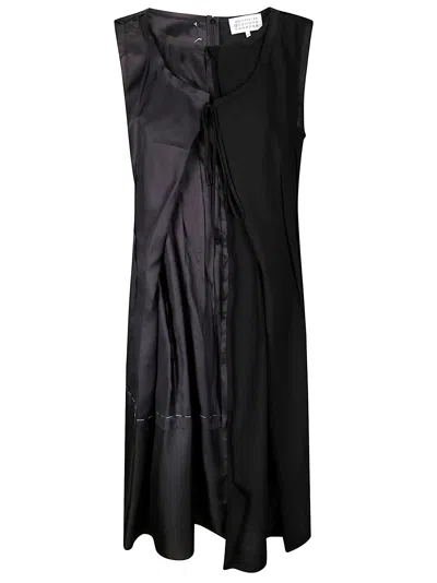 Maison Margiela Asymmetrical Midi Dress In Black