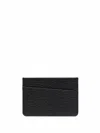 Maison Margiela Asymmetric Black Leather Card Holder With Grained Texture