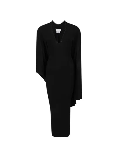 Maison Margiela Asymmetric Draped Dress In Black