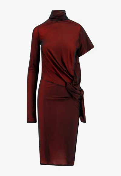 MAISON MARGIELA ASYMMETRIC DRAPED MIDI DRESS