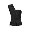 Maison Margiela Asymmetric Draped Top Woman Black In Black