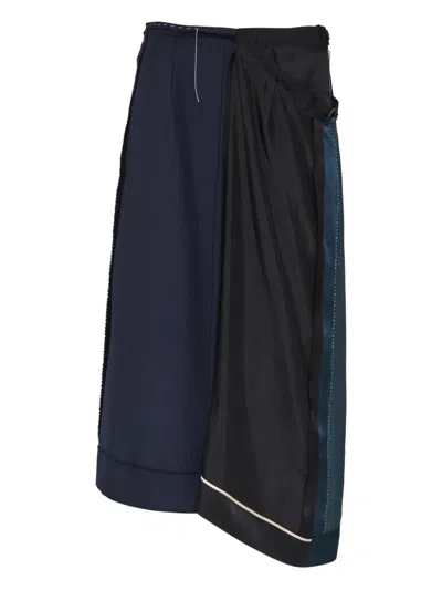 Maison Margiela Asymmetric Midi Skirt In Blue