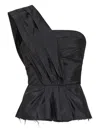 Maison Margiela Asymmetric Draped Top Woman Black In Black