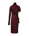 Maison Margiela Viscose Dress With Asymmetric Sleeves In Brown