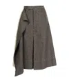 Maison Margiela Asymmetric Wool-panel Shorts In Black