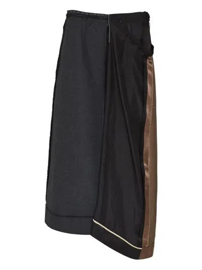 Maison Margiela Asymmetrical Panelled Skirt In Gray