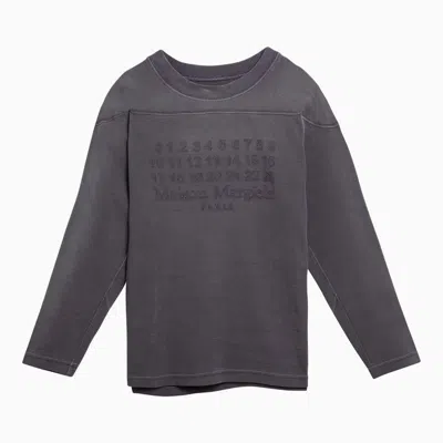 MAISON MARGIELA MAISON MARGIELA  AUBERGINE-COLOURED COTTON SWEATER WITH LOGO