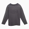 MAISON MARGIELA MAISON MARGIELA AUBERGINE-COLOURED COTTON SWEATER WITH LOGO WOMEN