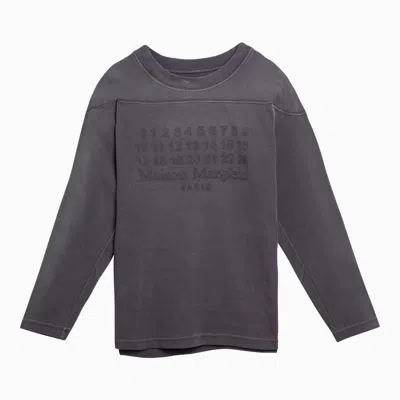MAISON MARGIELA MAISON MARGIELA AUBERGINE-COLOURED SWEATER WITH LOGO