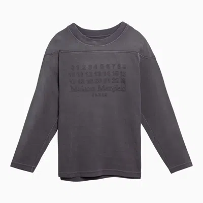 MAISON MARGIELA MAISON MARGIELA AUBERGINE-COLOURED SWEATER WITH LOGO