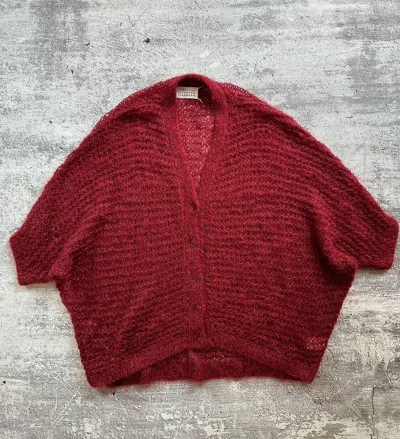 Pre-owned Maison Margiela Aw09 Loose Knit Mohair Cardigan In Red