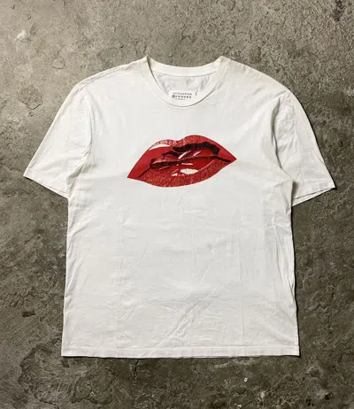 Pre-owned Maison Margiela Aw18 Lip Print Shirt In White