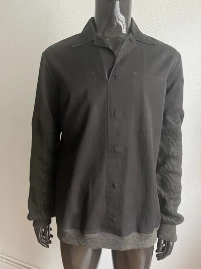 Pre-owned Maison Margiela Aw2003 Artisanal Military Top In Anthracite