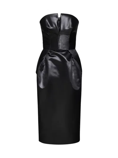 MAISON MARGIELA BACK SLEEVELESS BUSTIER MIDI DRESS