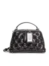 Maison Margiela Quilted Texture Shoulder Bag With Detachable Strap In Black