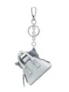 Maison Margiela Bag Shape Leather Keyring In Blue