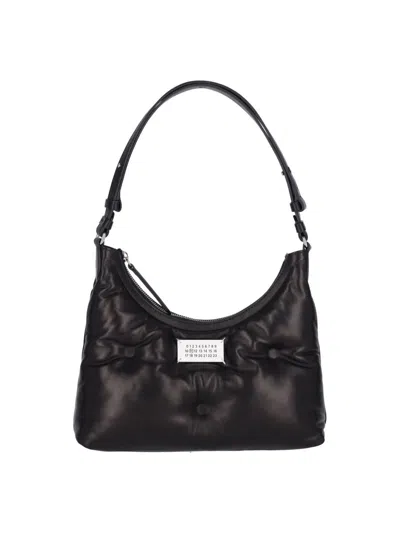 Maison Margiela Glam Slam Small Puffy Leather Shoulder Bag In Black