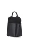 Maison Margiela Small 5ac Bucket In Leather And Fabric In Black
