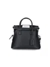 Maison Margiela '5ac Micro' Black Shoulder Bag With Logo Label In Black